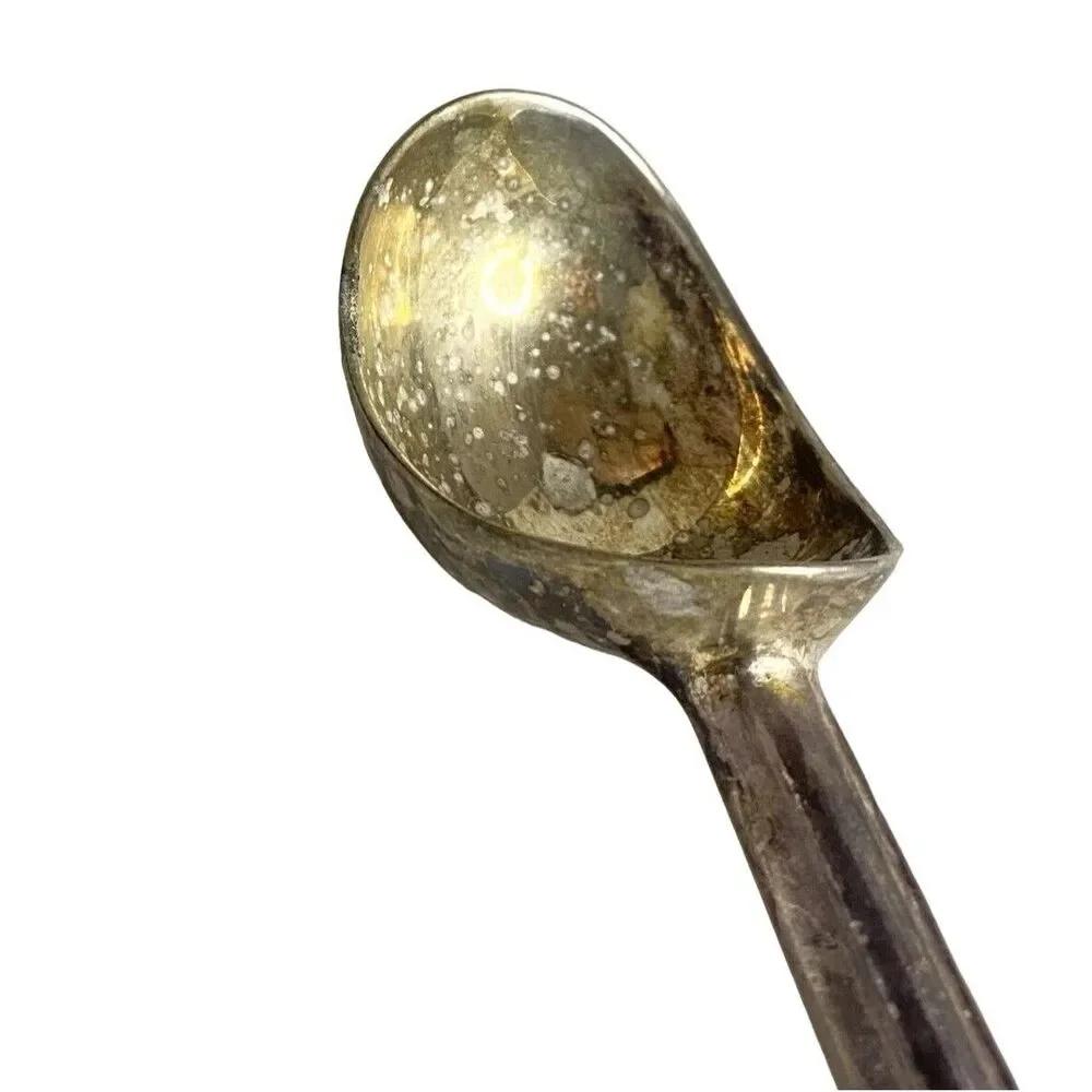 #8120 SHEFFIELD SILVER PLATED VINTAGE ICE CREAM SCOOP  TARNISHED